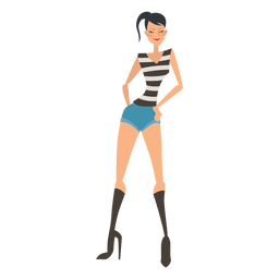 Beautiful brunette posing PNG Design