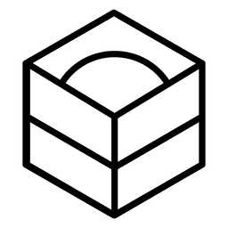 Logotipo del círculo del cubo Diseño PNG