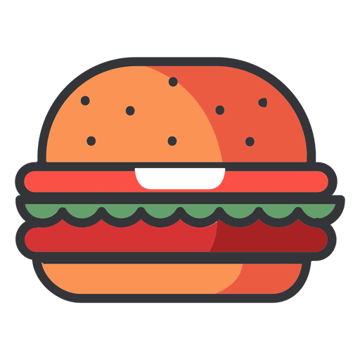 Fast food Hamburger flat icon PNG Design