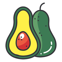 Avocado color flat icon PNG Design