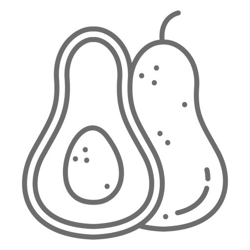 Icono de trazo de aguacate Diseño PNG