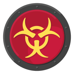 Color del símbolo de metal de riesgo biológico Diseño PNG