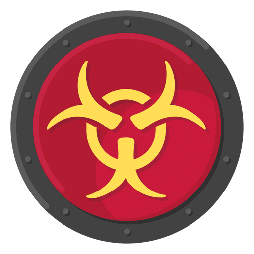 Cor do símbolo de metal de risco biológico Desenho PNG