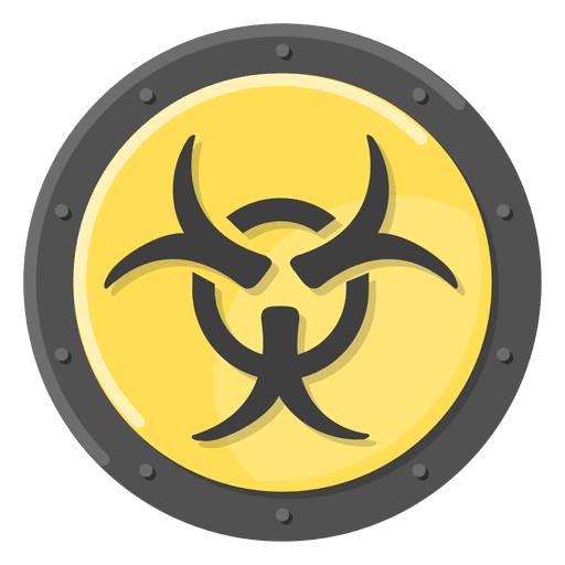 Biohazard Metall Symbol gelb