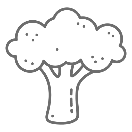 Brokkoli-Strichsymbol PNG-Design