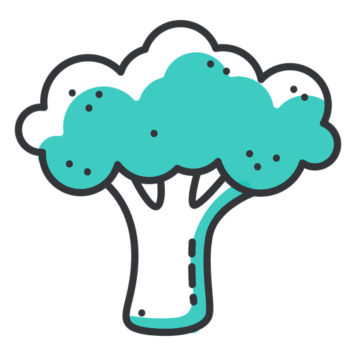 Icono de trazo de brócoli con sombra Diseño PNG