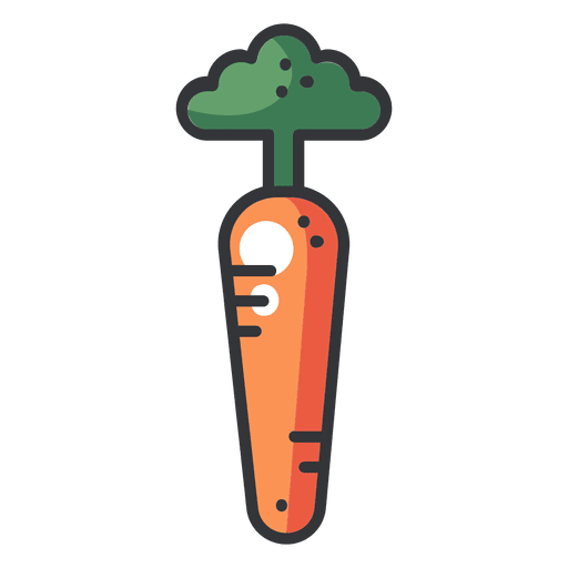 Icono plano de color zanahoria Diseño PNG