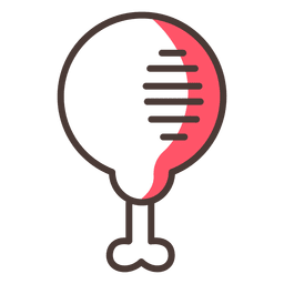 Icono de pierna de pollo con sombra Diseño PNG