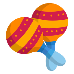 Colorful maracas flat icon PNG Design