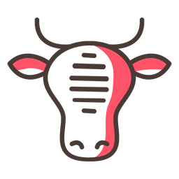 Cow flat icon stoke PNG Design Transparent PNG