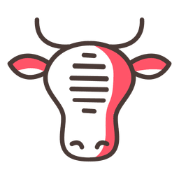 Icono plano de vaca stoke Diseño PNG