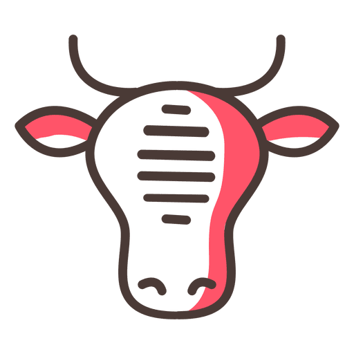 Icono plano de vaca stoke Diseño PNG