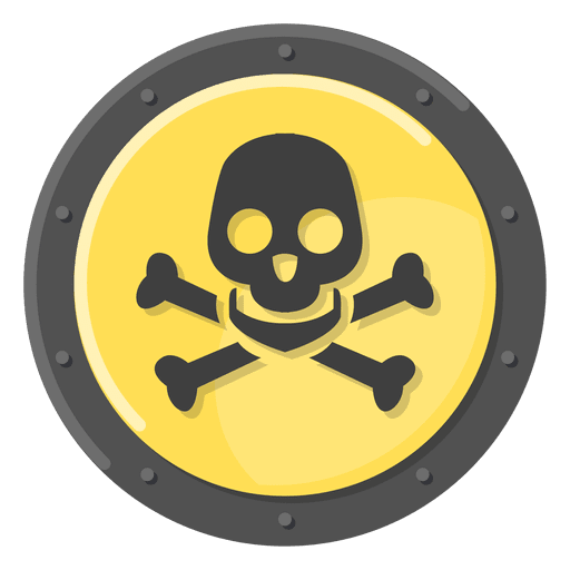 Death skull metal symbol yellow