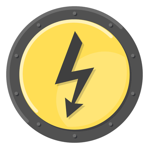 Electric metal symbol yellow PNG Design