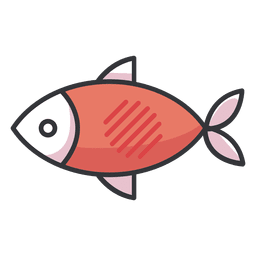 Fischikone flach PNG-Design