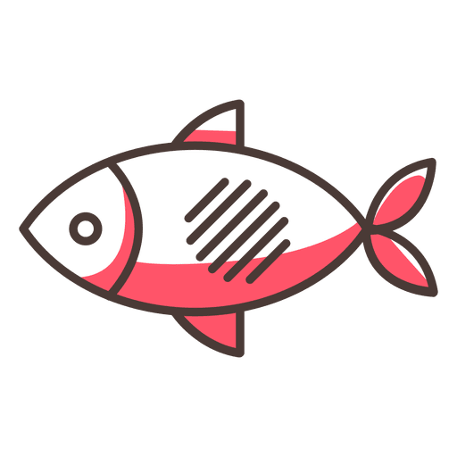 Fish stroke icon with shadows PNG Design