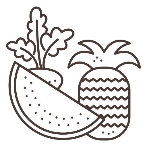 Ícones De Traço De Frutas - Baixar PNG/SVG Transparente