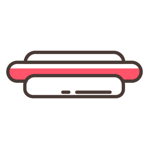 Icono plano de comida de hotdog Diseño PNG