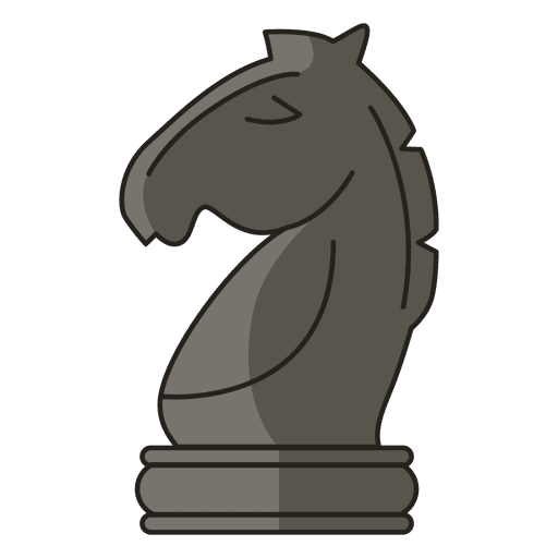 Caballero ajedrez figura negro Diseño PNG