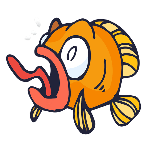 Orange Fischkarikatur PNG-Design
