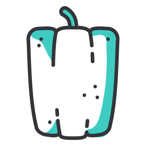Flaches Strichsymbol der Paprika PNG-Design