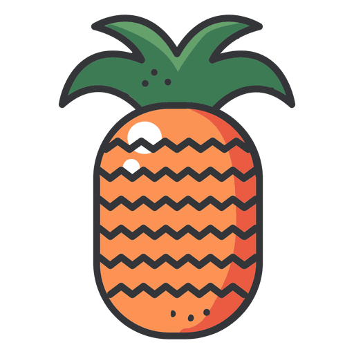 Ananas-Farbstrichsymbol PNG-Design