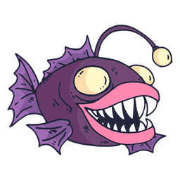Lila Fischkarikatur PNG-Design