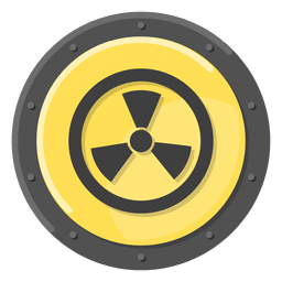 Radioactive metal symbol yellow PNG Design