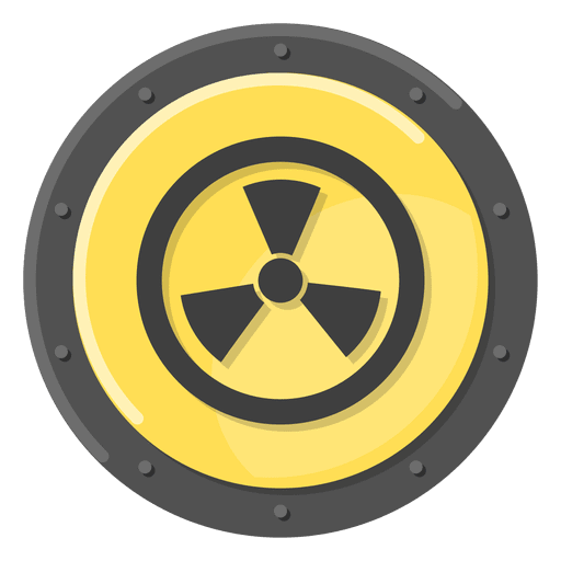 Radioactive metal symbol yellow