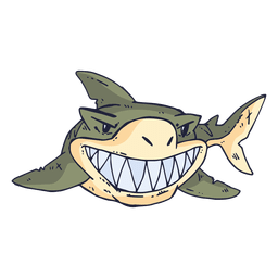 Dibujos animados de pez tiburón Diseño PNG