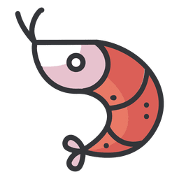 Ícone de camarão plano dos desenhos animados Desenho PNG