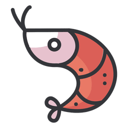 Shrimp flat cartoon icon PNG Design