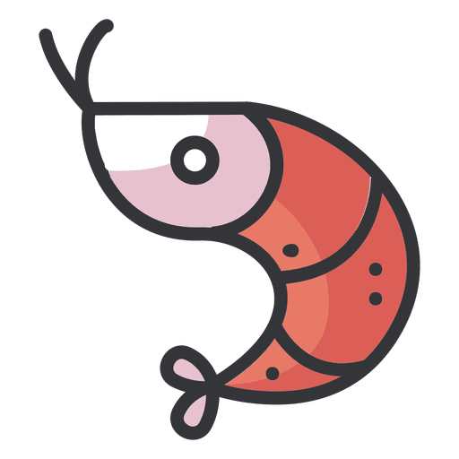 Shrimp flat cartoon icon PNG Design