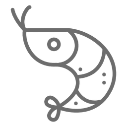 Icono de trazo de camarón Diseño PNG