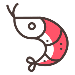 Shrimp stroke icon with shadow PNG Design Transparent PNG