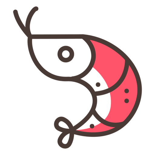 Garnelenstrichsymbol mit Schatten