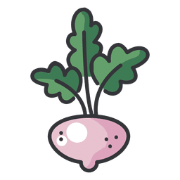 Ícone plano de cor de nabo Desenho PNG