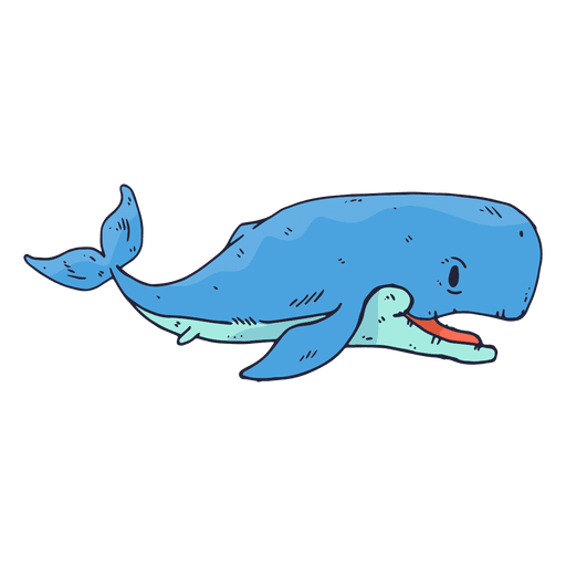 Whale fish cartoon PNG Design