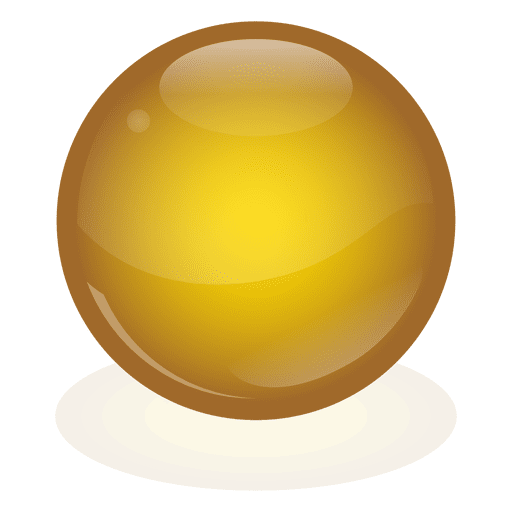 Yellow marble ball PNG Design
