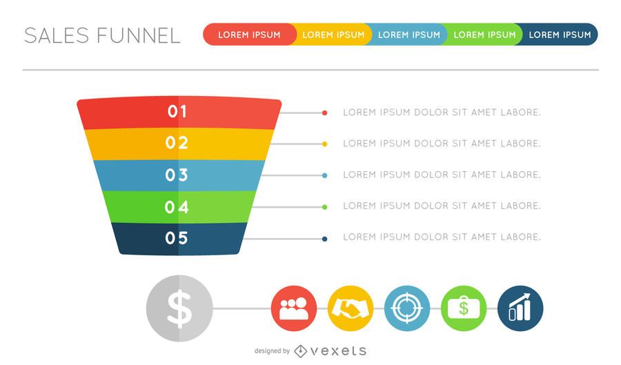 Design de infográfico de funil plana Design de infográfico de funil plana