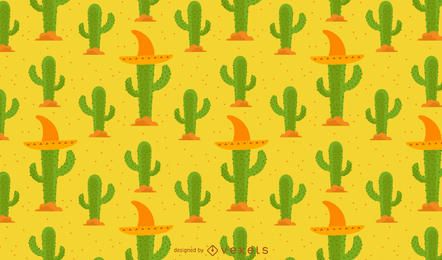 Cactus pattern with mexican hat Cactus pattern with mexican hat