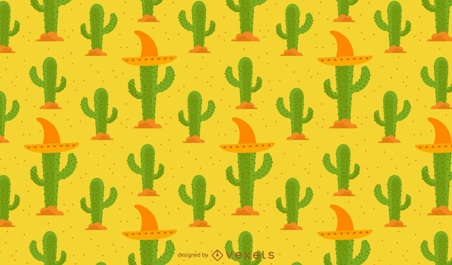 Cactus pattern with mexican hat Cactus pattern with mexican hat
