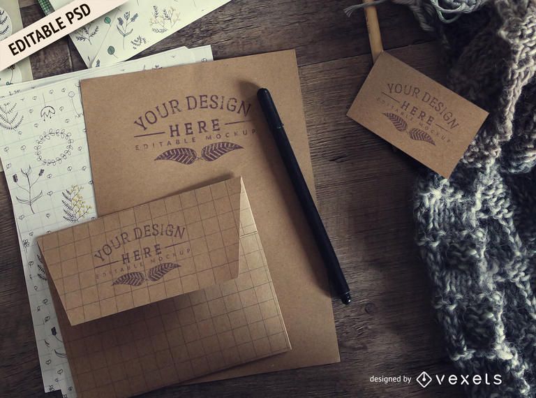 Papelaria branding PSD mockup Papelaria branding PSD mockup