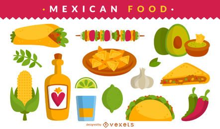 Mexican food illustration set Mexican food illustration set