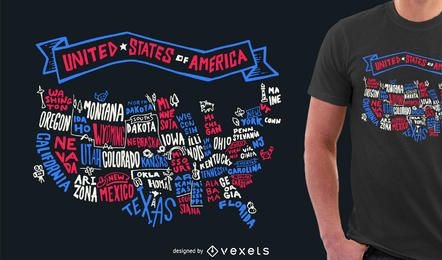 USA Schriftzug T-Shirt Design