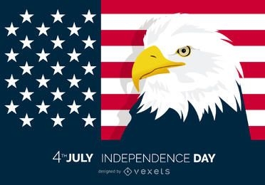 Cartaz patriótico de 4 de julho com águia
