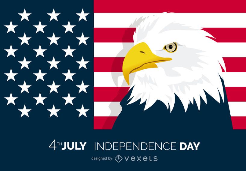 Patriotisches 4. Juli-Plakat mit Adler Patriotisches 4. Juli-Plakat mit Adler