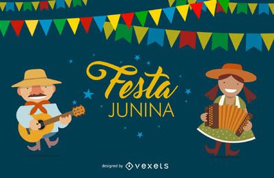 Diseño Flat Festa Junina