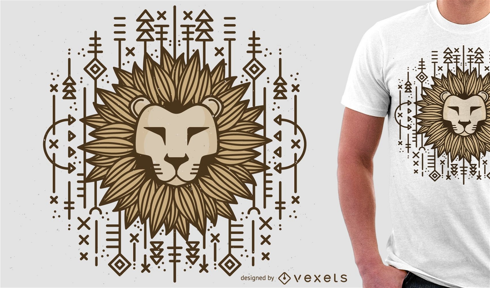 Ilustração de leão para mercadoria de camiseta