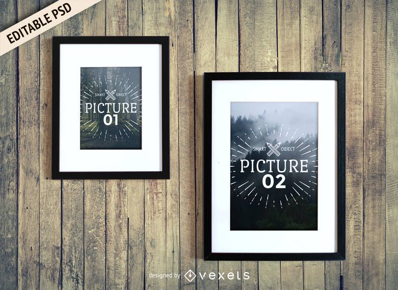 Frames on wall PSD mockup Frames on wall PSD mockup
